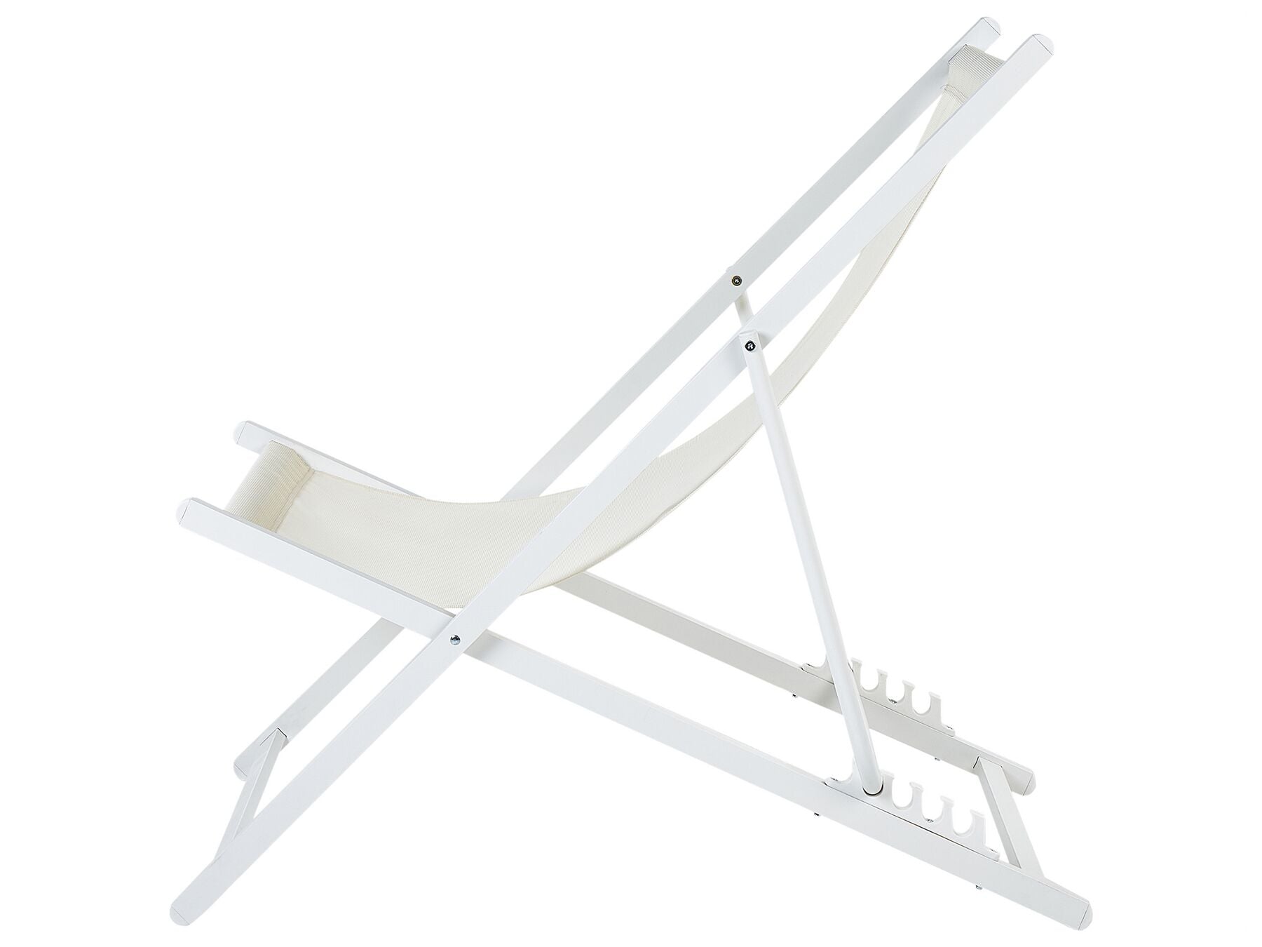 Folding Deck Chair Beige and White LOCRI II