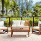 Garden Lounge Set with Table 4 Seater ANTRIA Acacia Wood Black