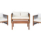 Garden Lounge Set with Table 4 Seater ANTRIA Acacia Wood Black