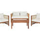 Garden Lounge Set with Table 4 Seater ANTRIA Acacia Wood Beige