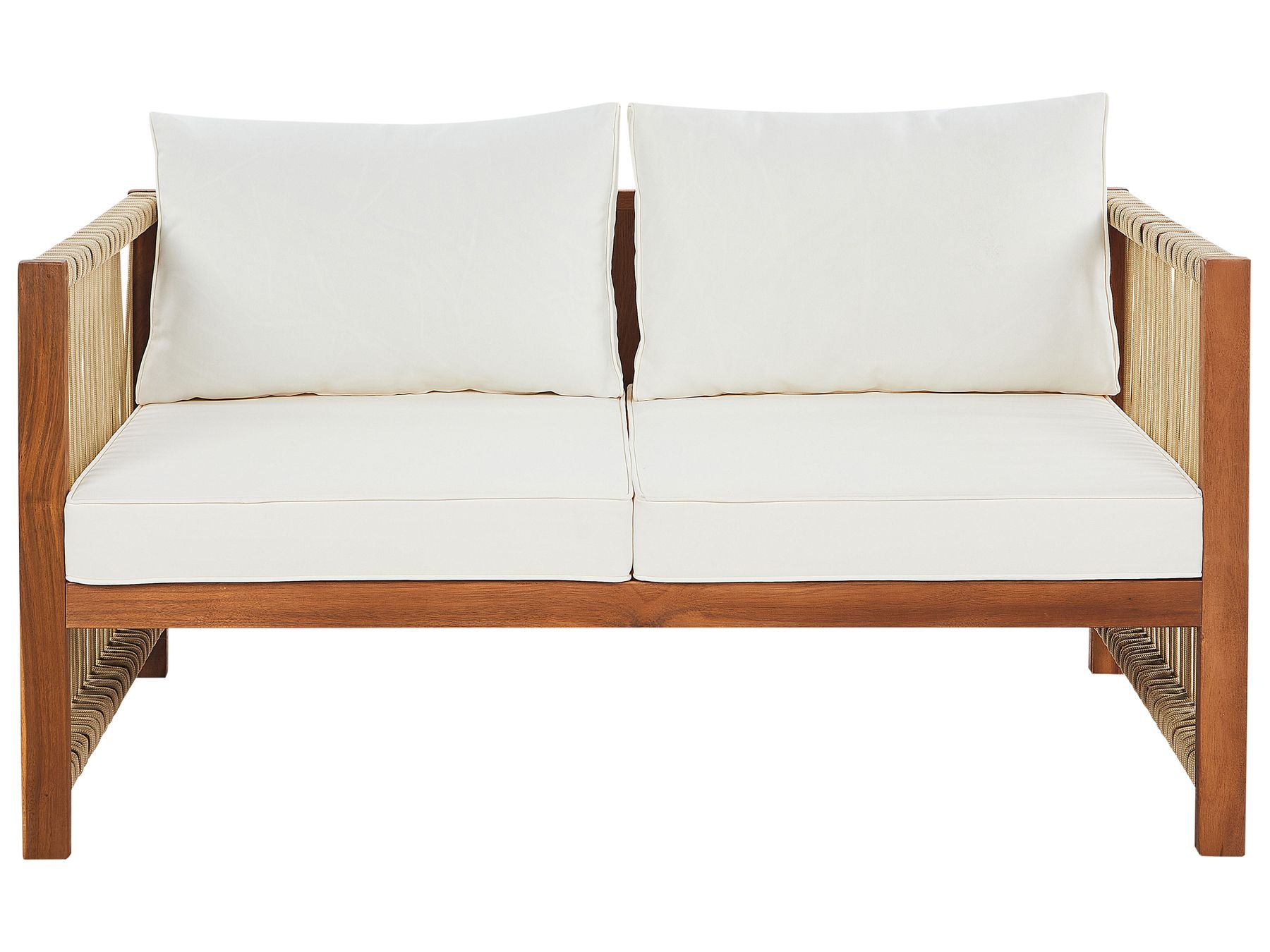 Garden Lounge Set with Table 4 Seater ANTRIA Acacia Wood Beige