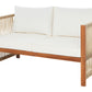 Garden Lounge Set with Table 4 Seater ANTRIA Acacia Wood Beige