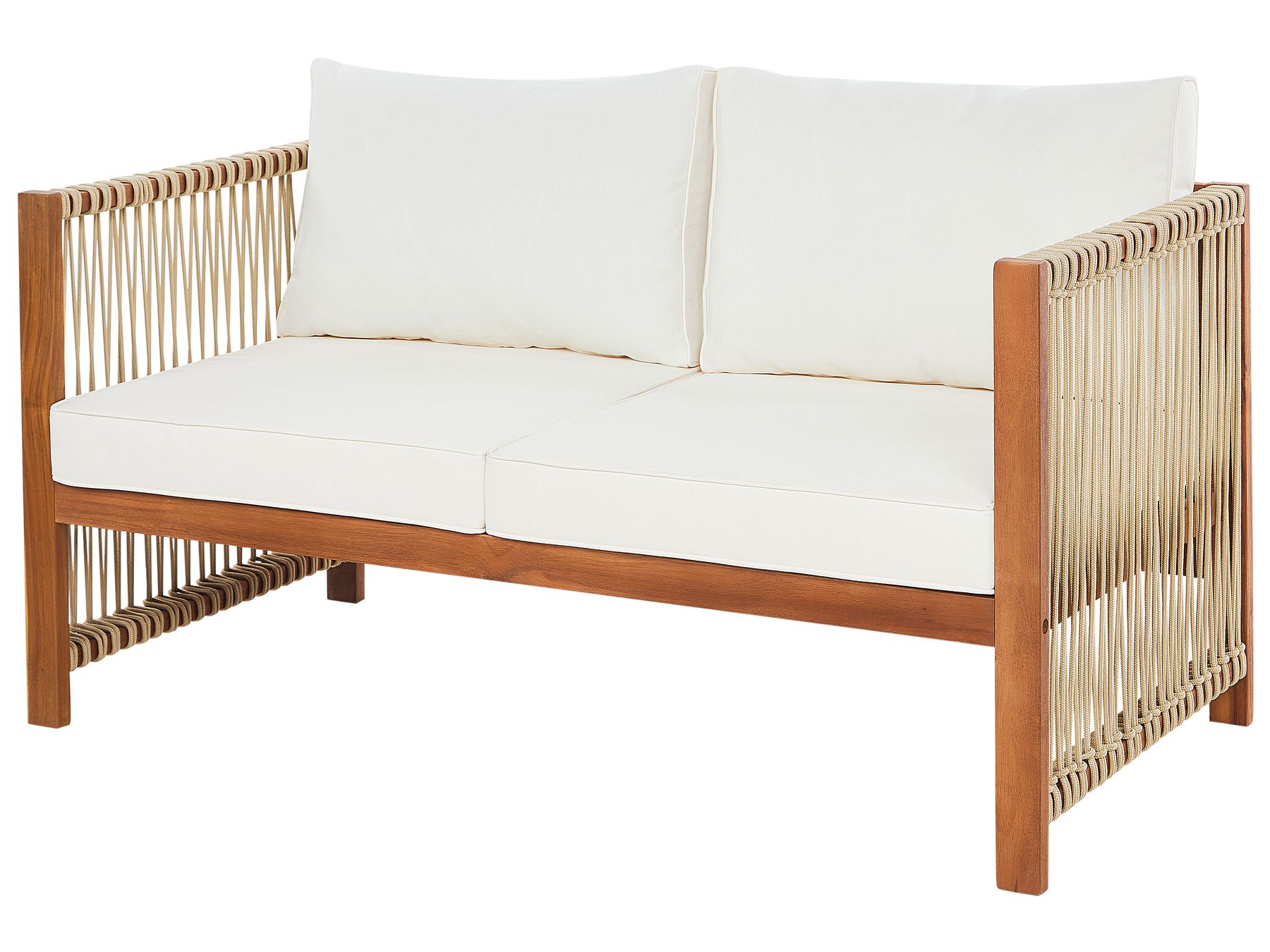 Garden Lounge Set with Table 4 Seater ANTRIA Acacia Wood Beige