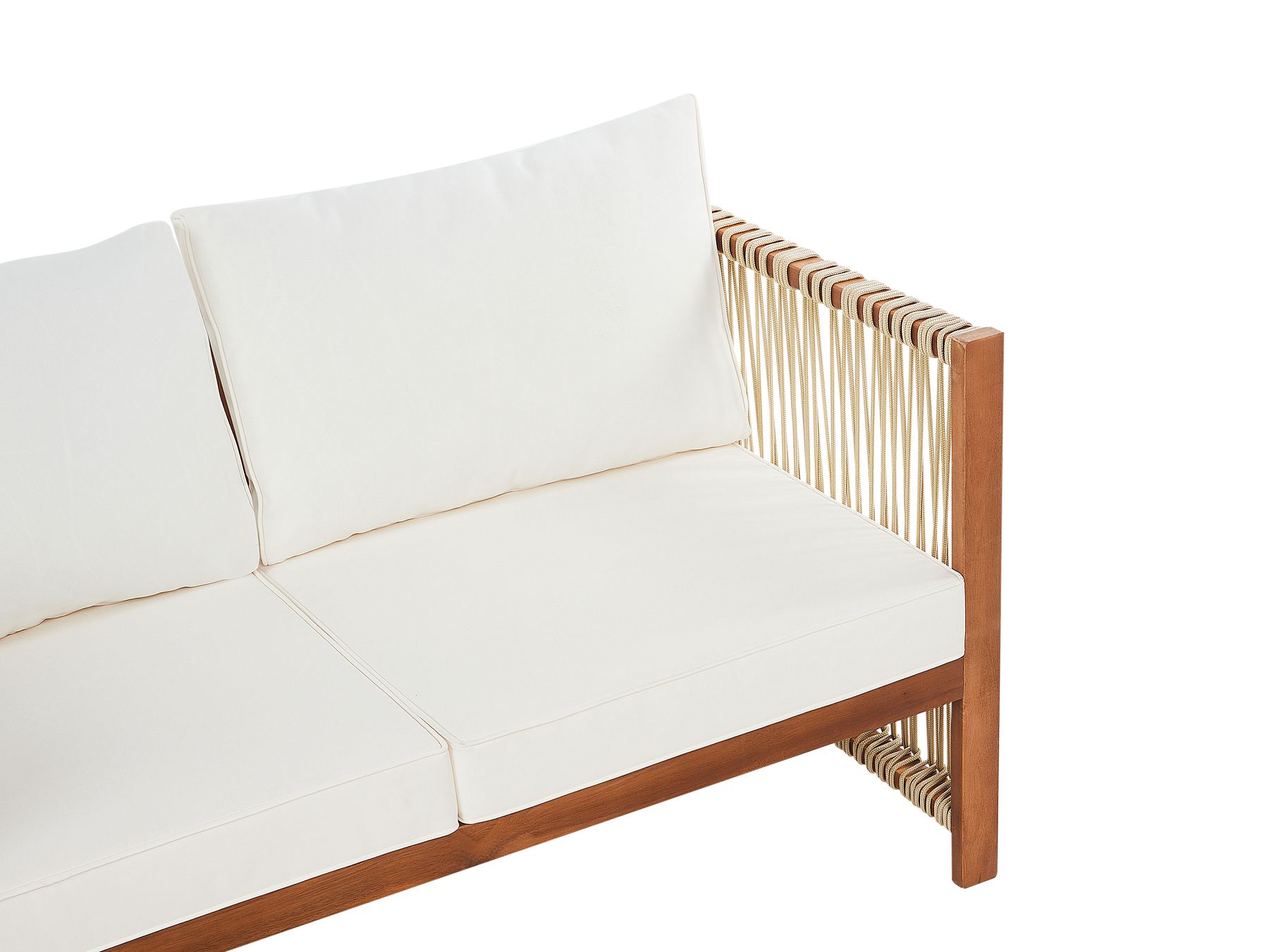 Garden Lounge Set with Table 4 Seater ANTRIA Acacia Wood Beige