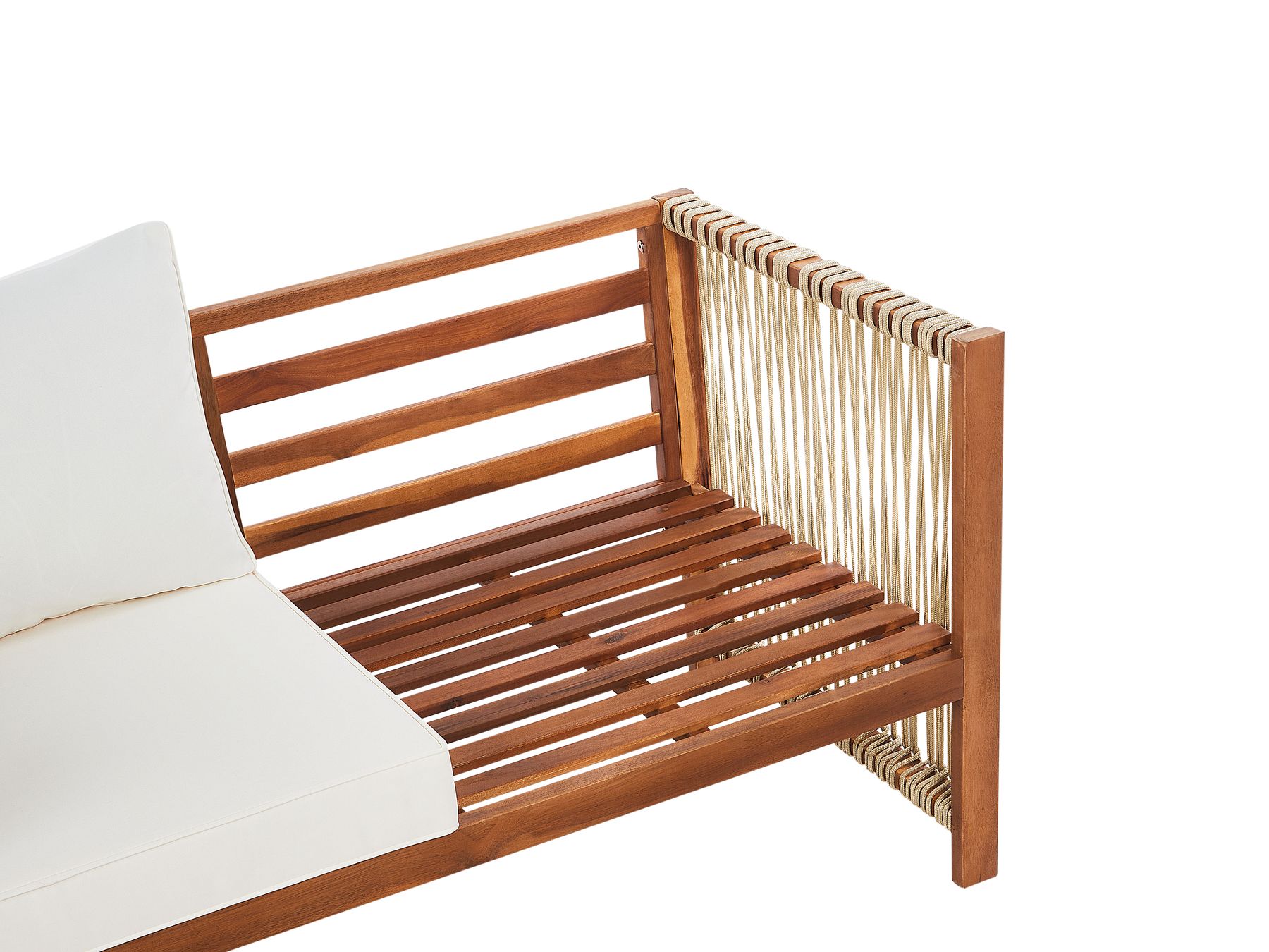 Garden Lounge Set with Table 4 Seater ANTRIA Acacia Wood Beige
