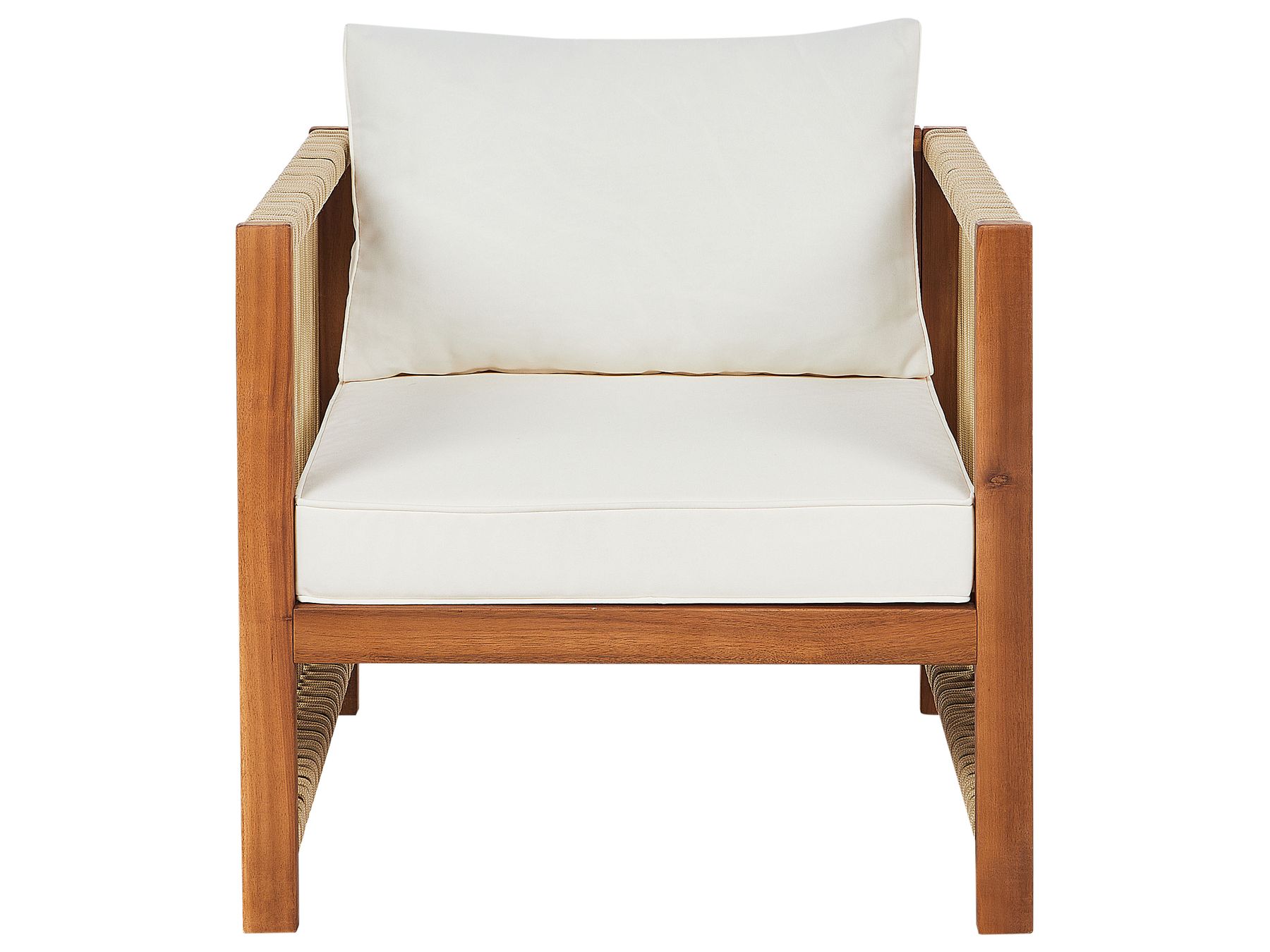 Garden Lounge Set with Table 4 Seater ANTRIA Acacia Wood Beige