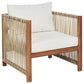 Garden Lounge Set with Table 4 Seater ANTRIA Acacia Wood Beige