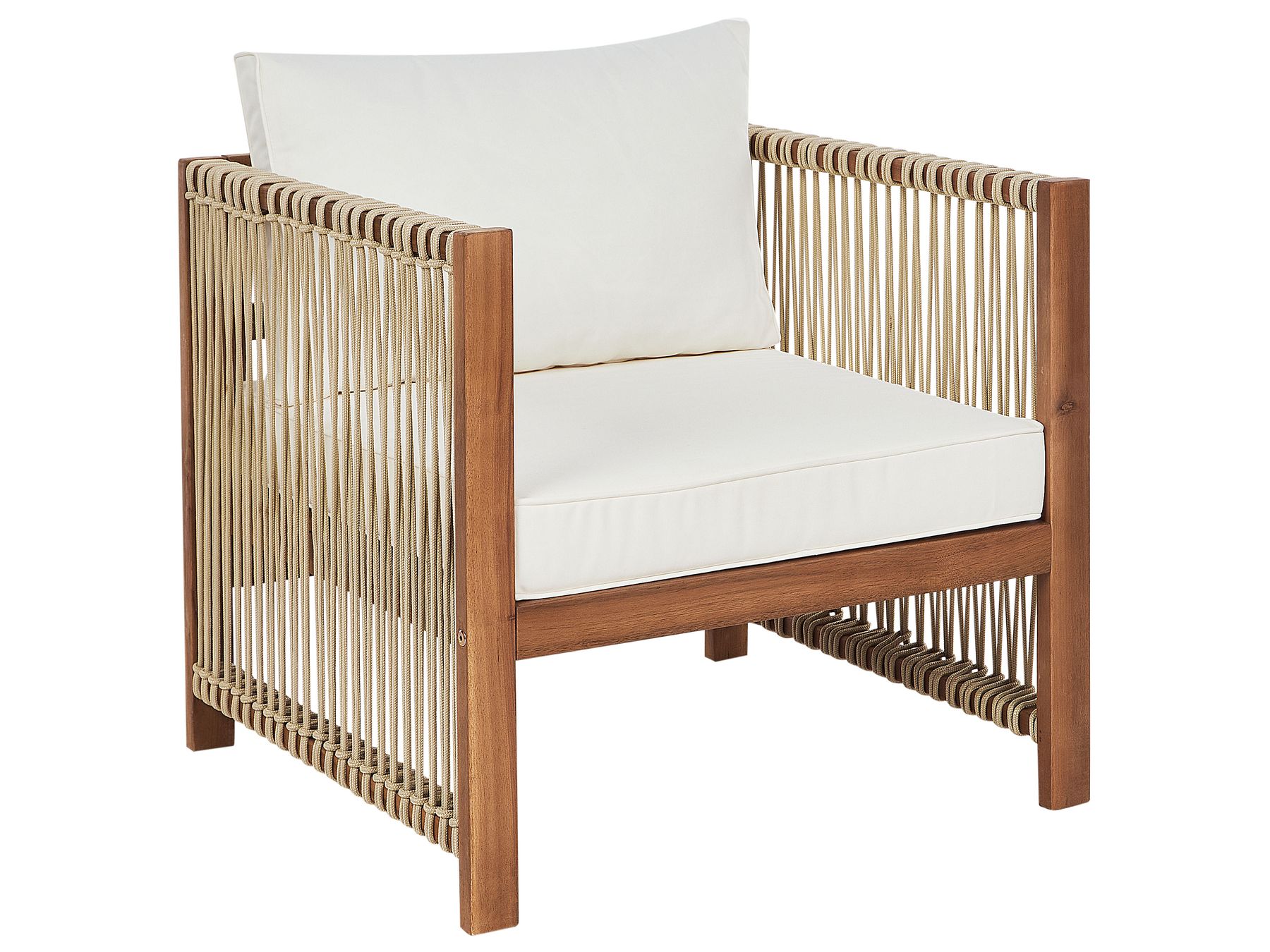 Garden Lounge Set with Table 4 Seater ANTRIA Acacia Wood Beige