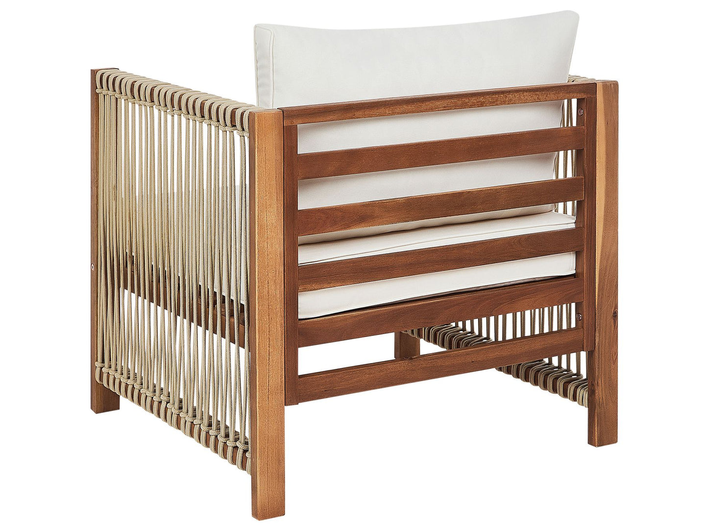 Garden Lounge Set with Table 4 Seater ANTRIA Acacia Wood Beige