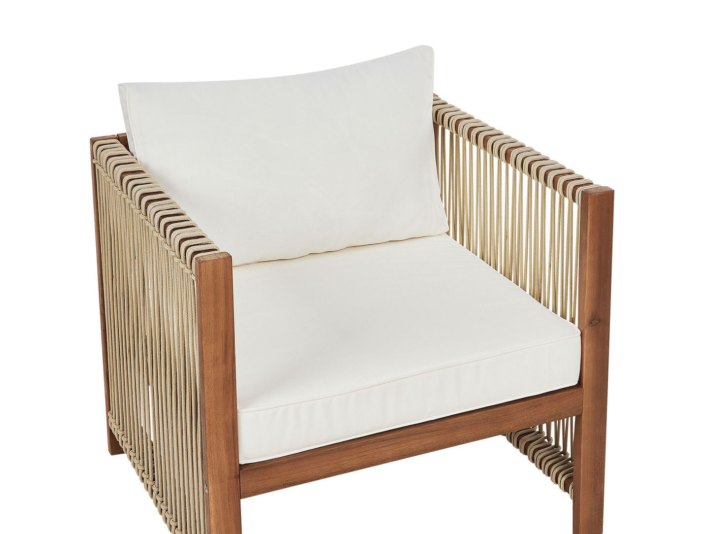 Garden Lounge Set with Table 4 Seater ANTRIA Acacia Wood Beige