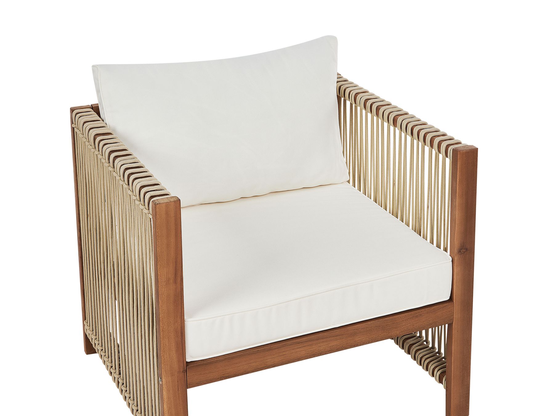 Garden Lounge Set with Table 4 Seater ANTRIA Acacia Wood Beige