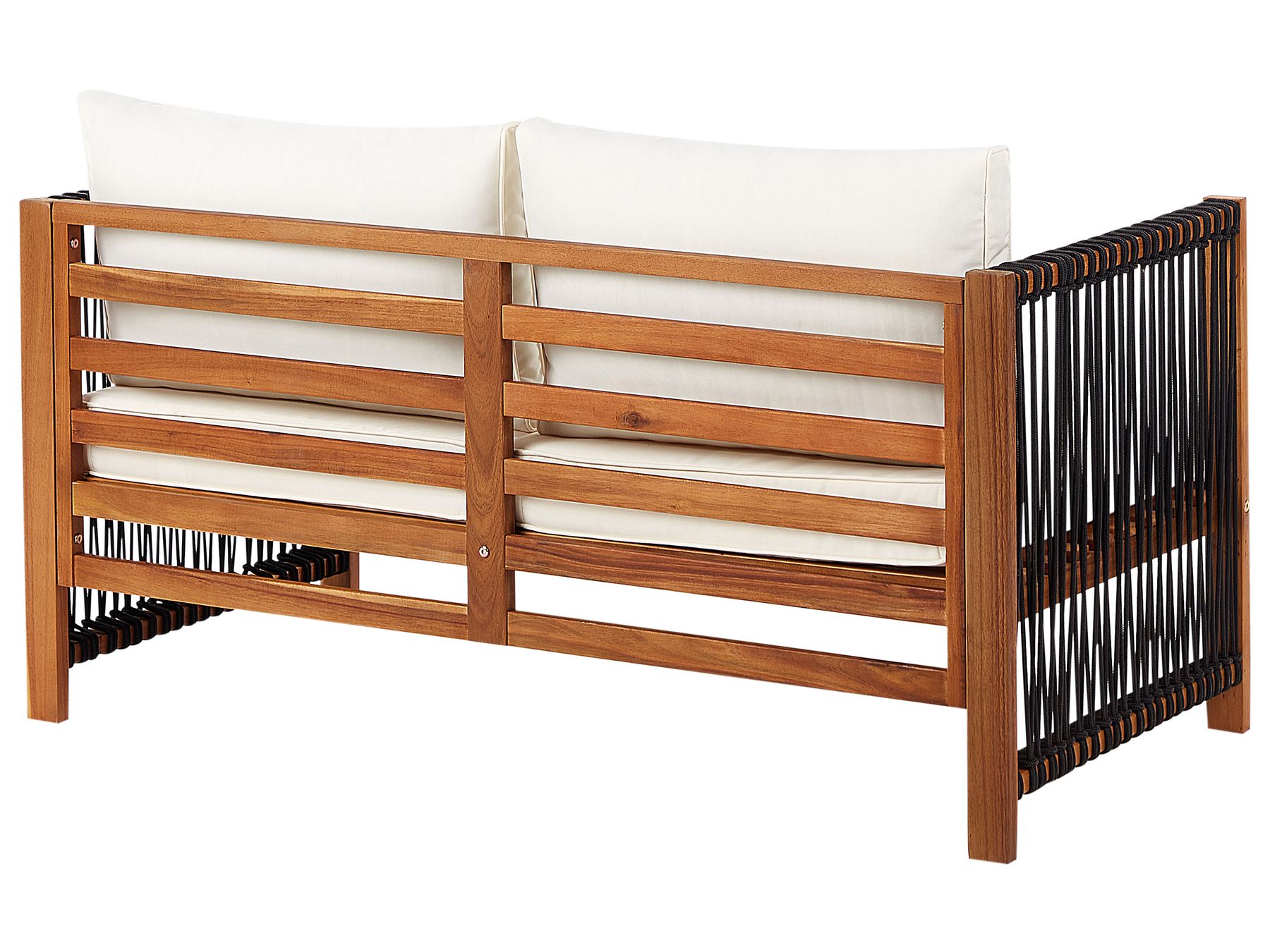 Garden Lounge Set with Table 4 Seater ANTRIA Acacia Wood Black