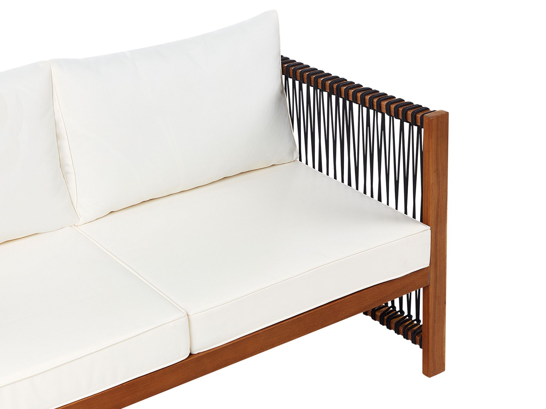 Garden Lounge Set with Table 4 Seater ANTRIA Acacia Wood Black