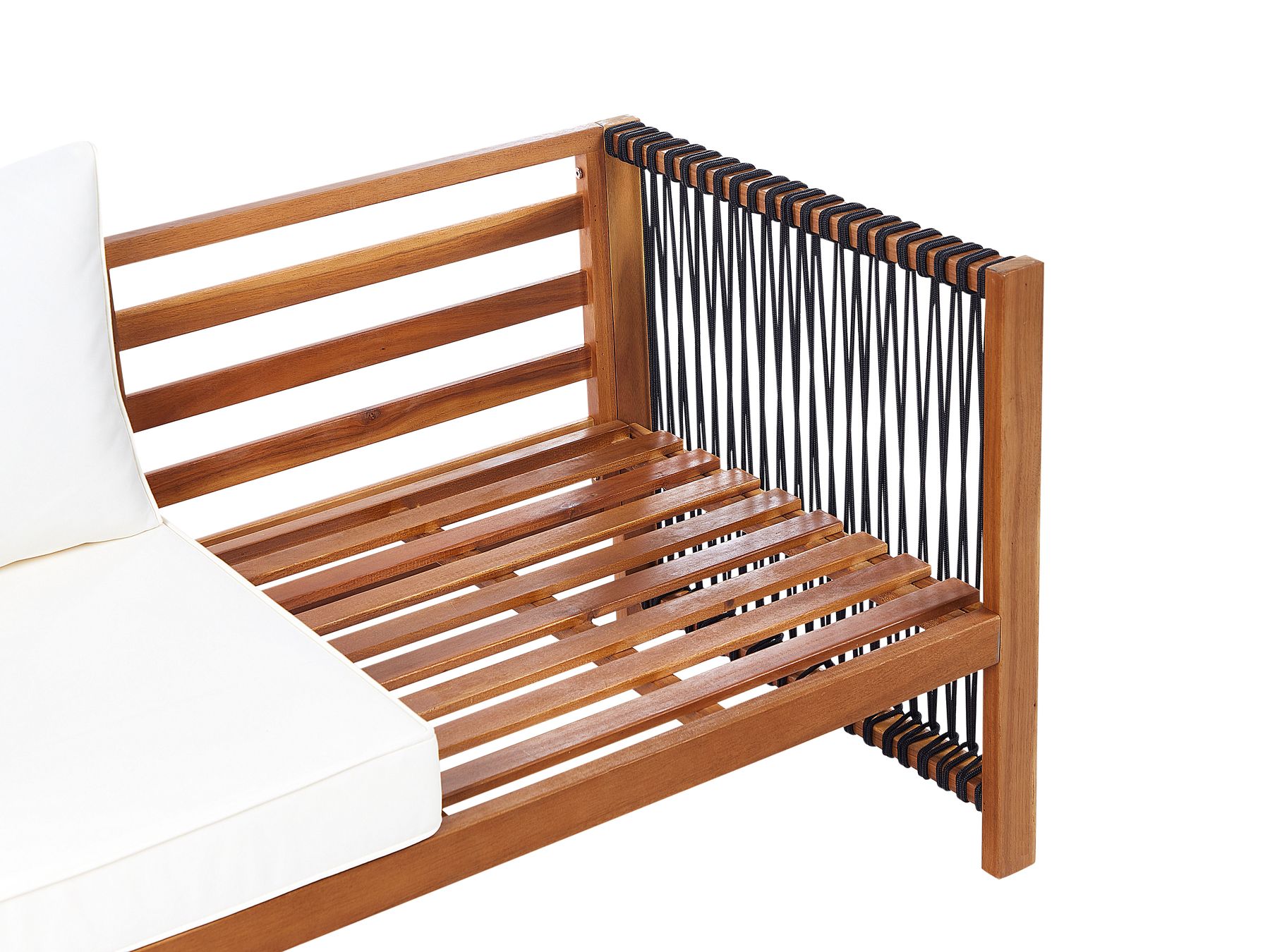 Garden Lounge Set with Table 4 Seater ANTRIA Acacia Wood Black