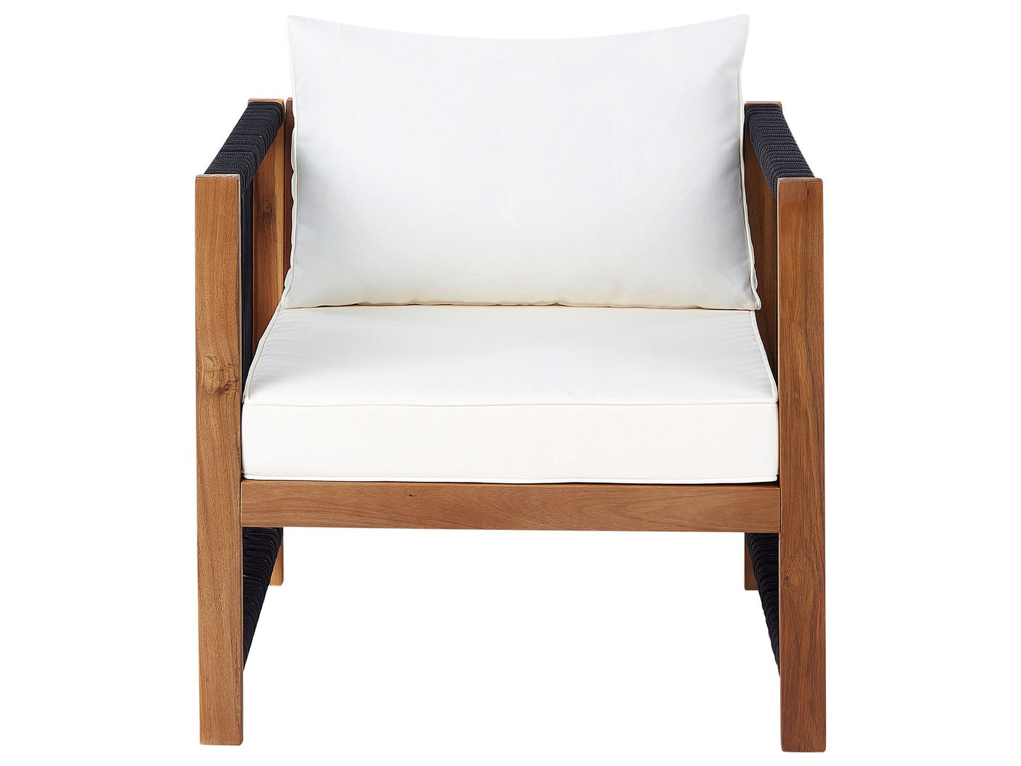 Garden Lounge Set with Table 4 Seater ANTRIA Acacia Wood Black