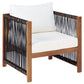 Garden Lounge Set with Table 4 Seater ANTRIA Acacia Wood Black