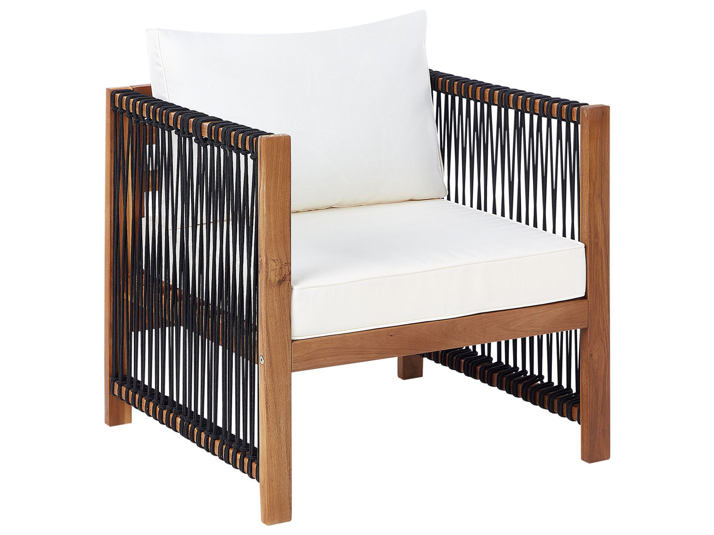 Garden Lounge Set with Table 4 Seater ANTRIA Acacia Wood Black