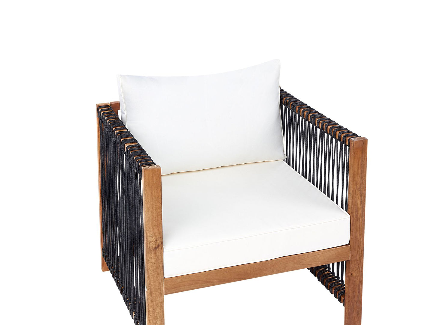 Garden Lounge Set with Table 4 Seater ANTRIA Acacia Wood Black