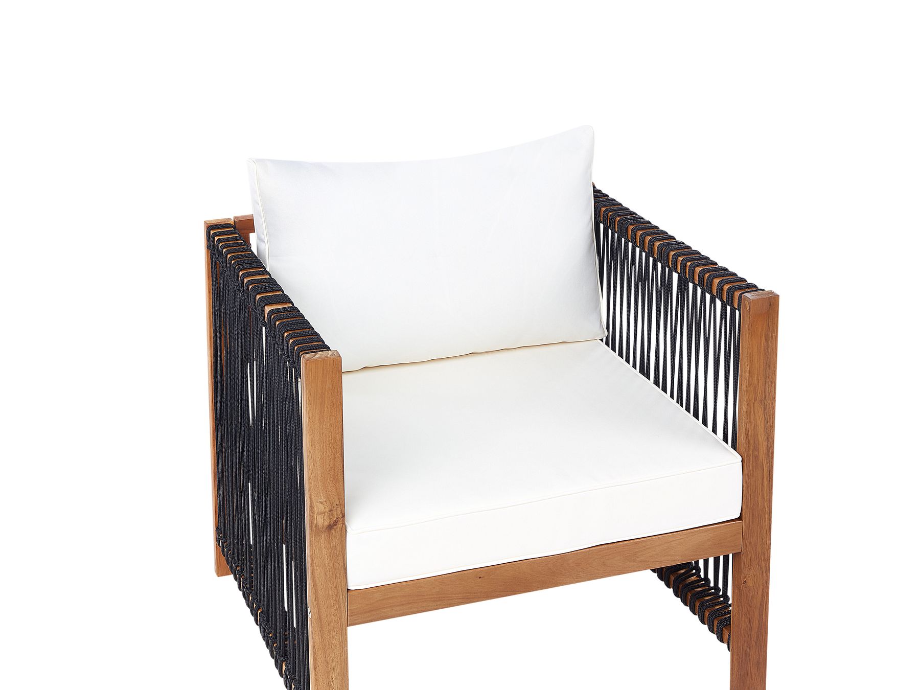 Garden Lounge Set with Table 4 Seater ANTRIA Acacia Wood Black