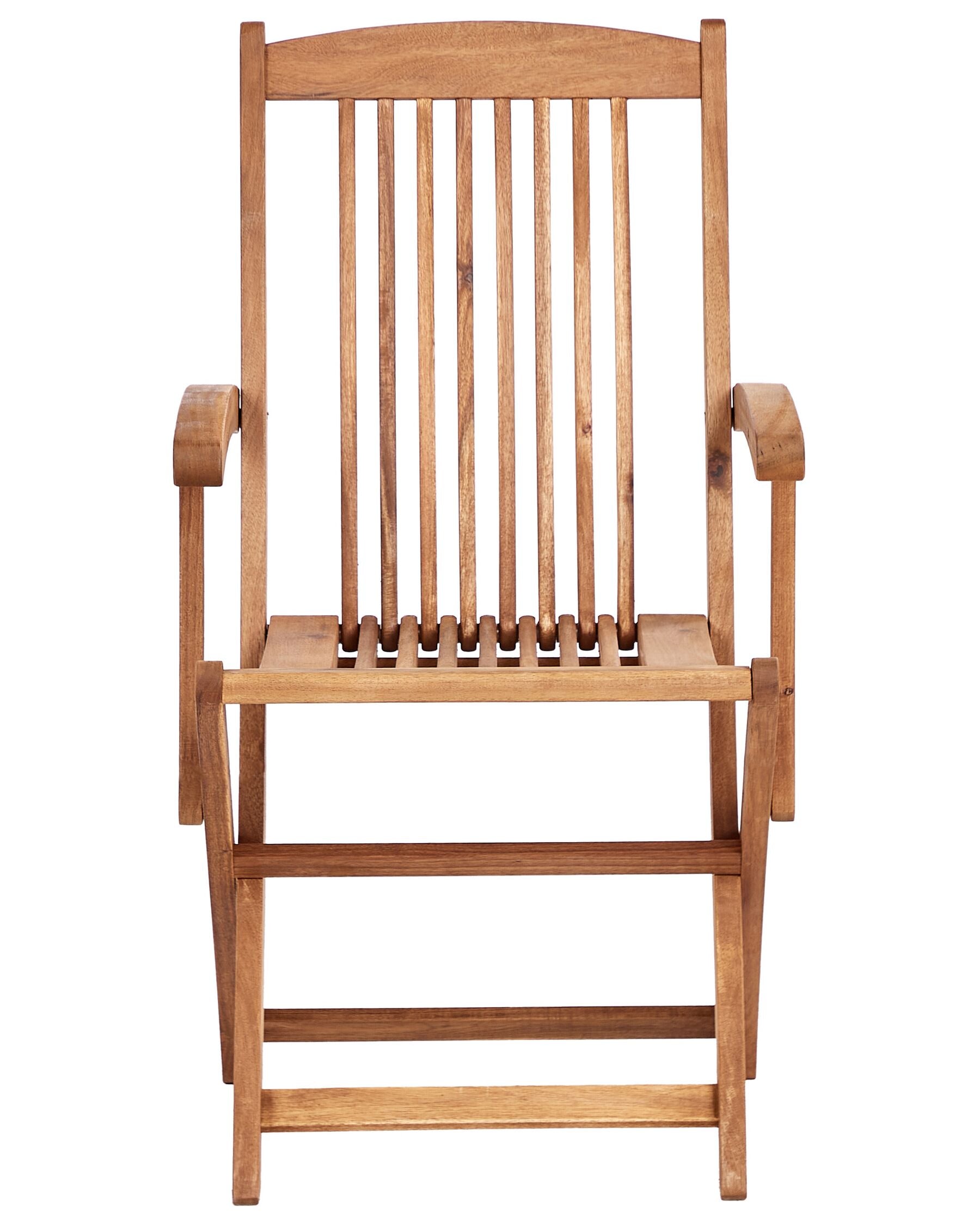 Set of 2 Garden Chairs with Cushions MAUI II Acacia Wood Grey