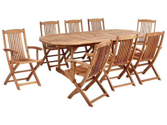 Garden Dining Set 8 Seater MAUI II Acacia Wood Light Brown