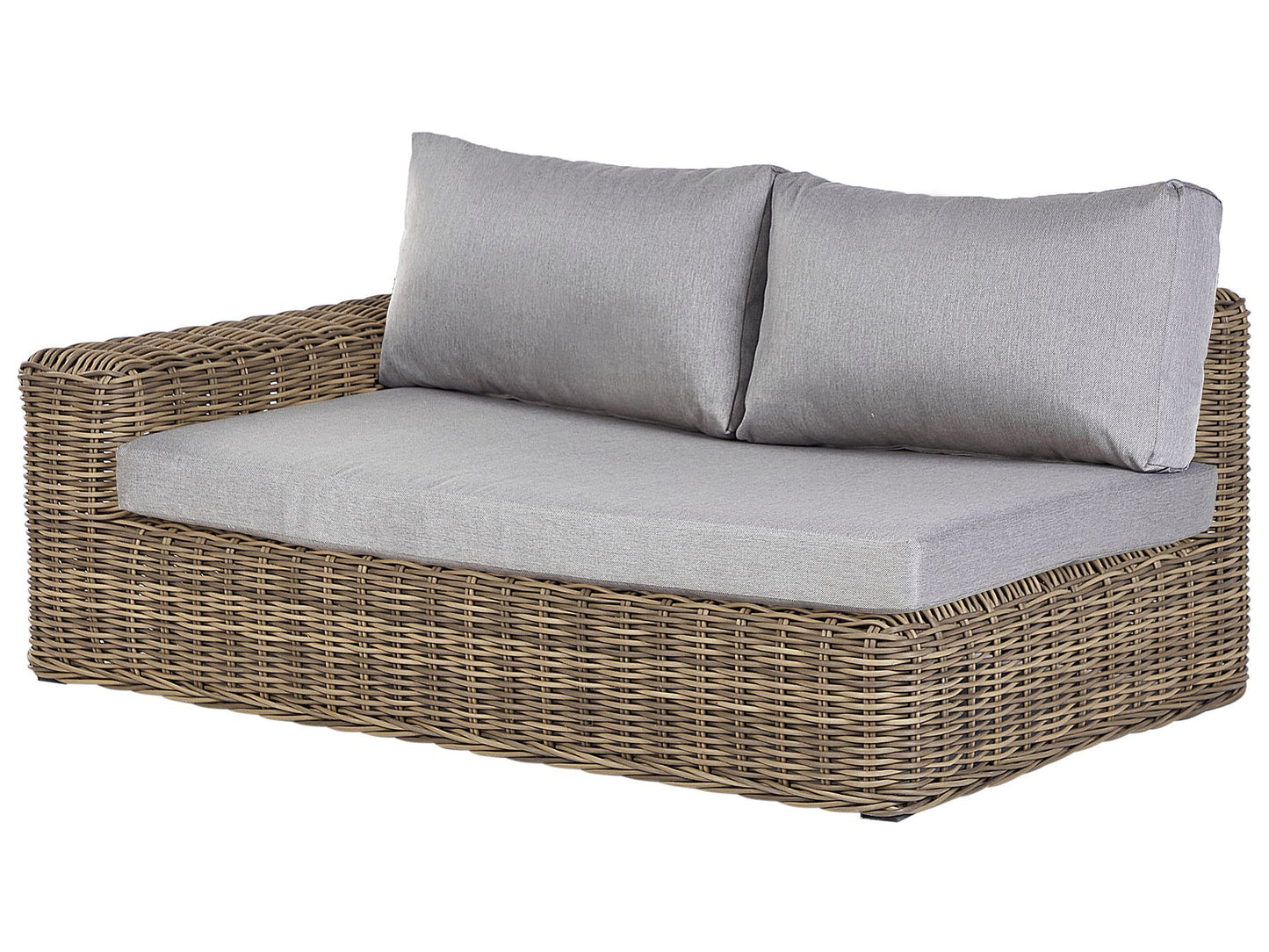 Garden Corner Sofa with Ottoman 6 Seater PALERMO Modular PE Rattan Light Brown