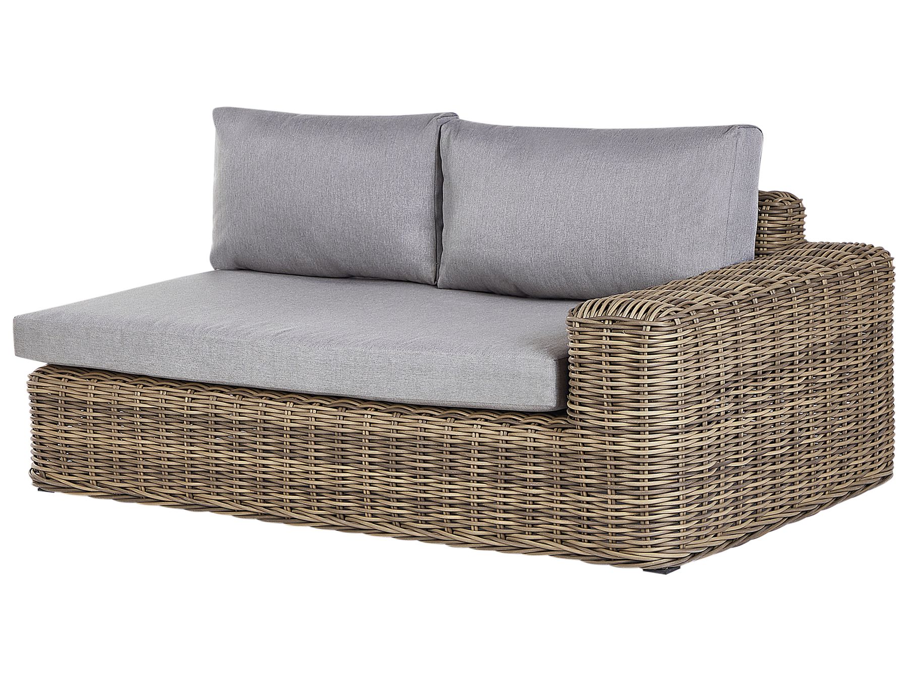 Garden Corner Sofa with Ottoman 6 Seater PALERMO Modular PE Rattan Light Brown