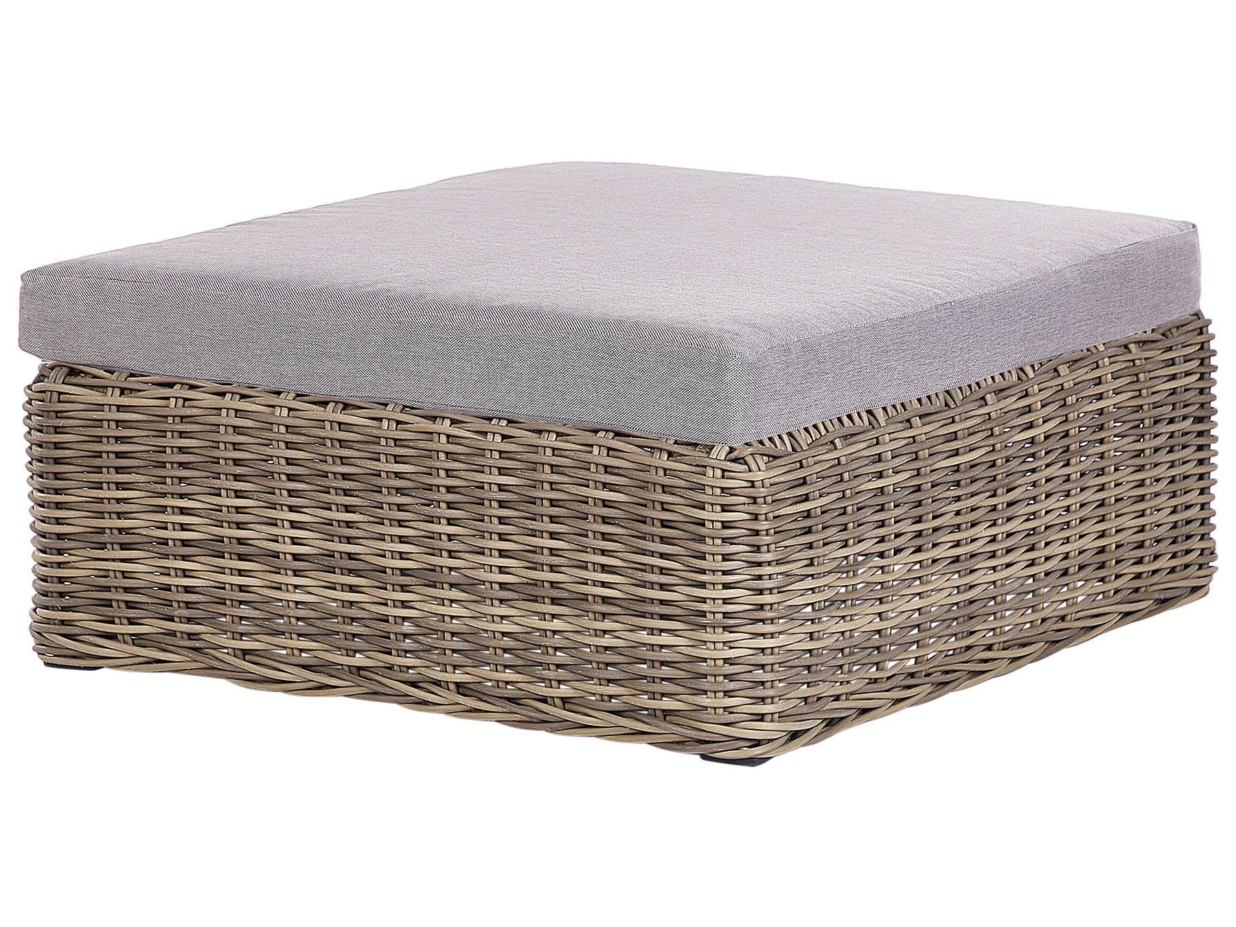 Garden Corner Sofa with Ottoman 6 Seater PALERMO Modular PE Rattan Light Brown