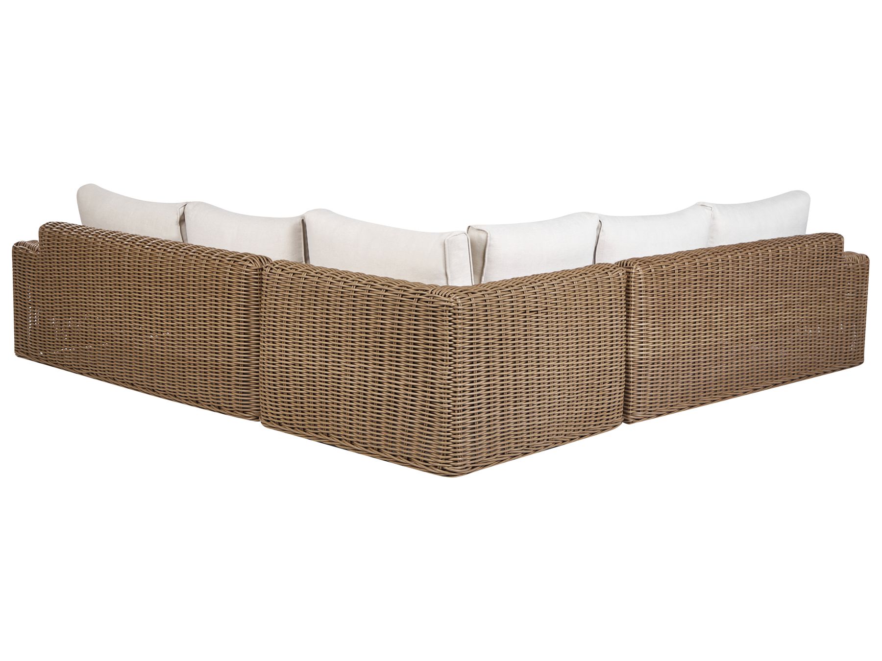 Garden Corner Sofa with Ottoman 6 Seater PALERMO Modular PE Rattan Brown