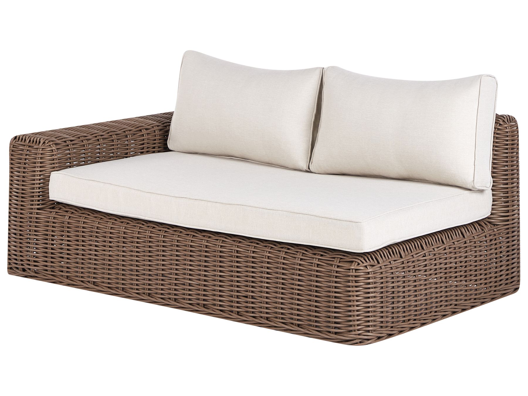 Garden Corner Sofa with Ottoman 6 Seater PALERMO Modular PE Rattan Brown