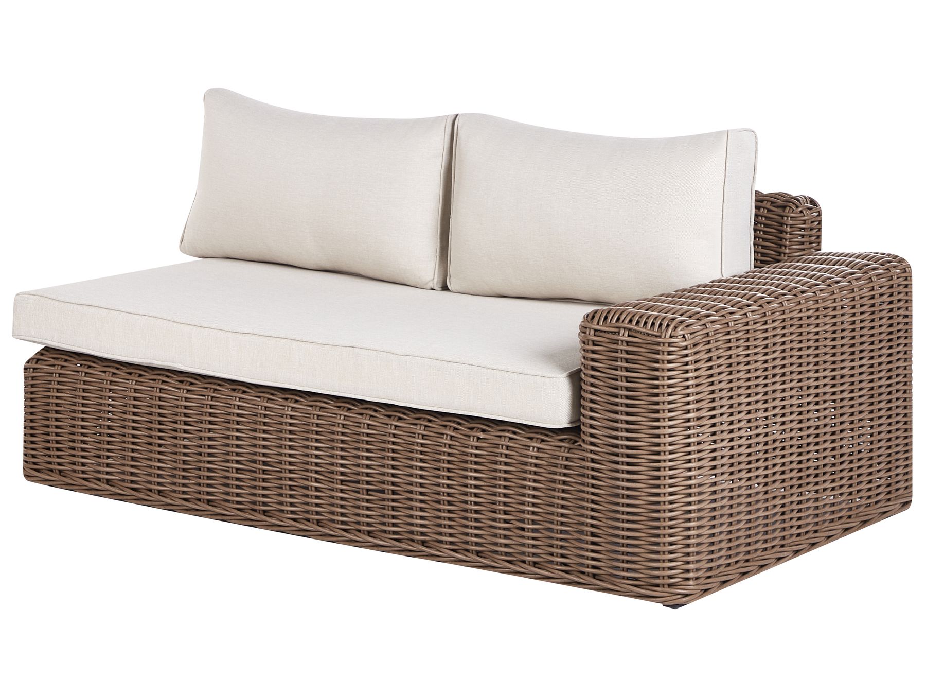 Garden Corner Sofa with Ottoman 6 Seater PALERMO Modular PE Rattan Brown