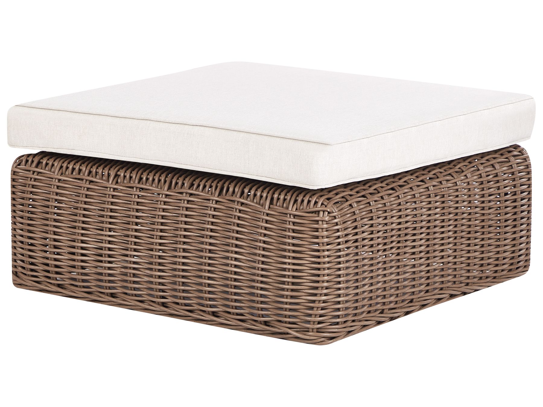 Garden Corner Sofa with Ottoman 6 Seater PALERMO Modular PE Rattan Brown