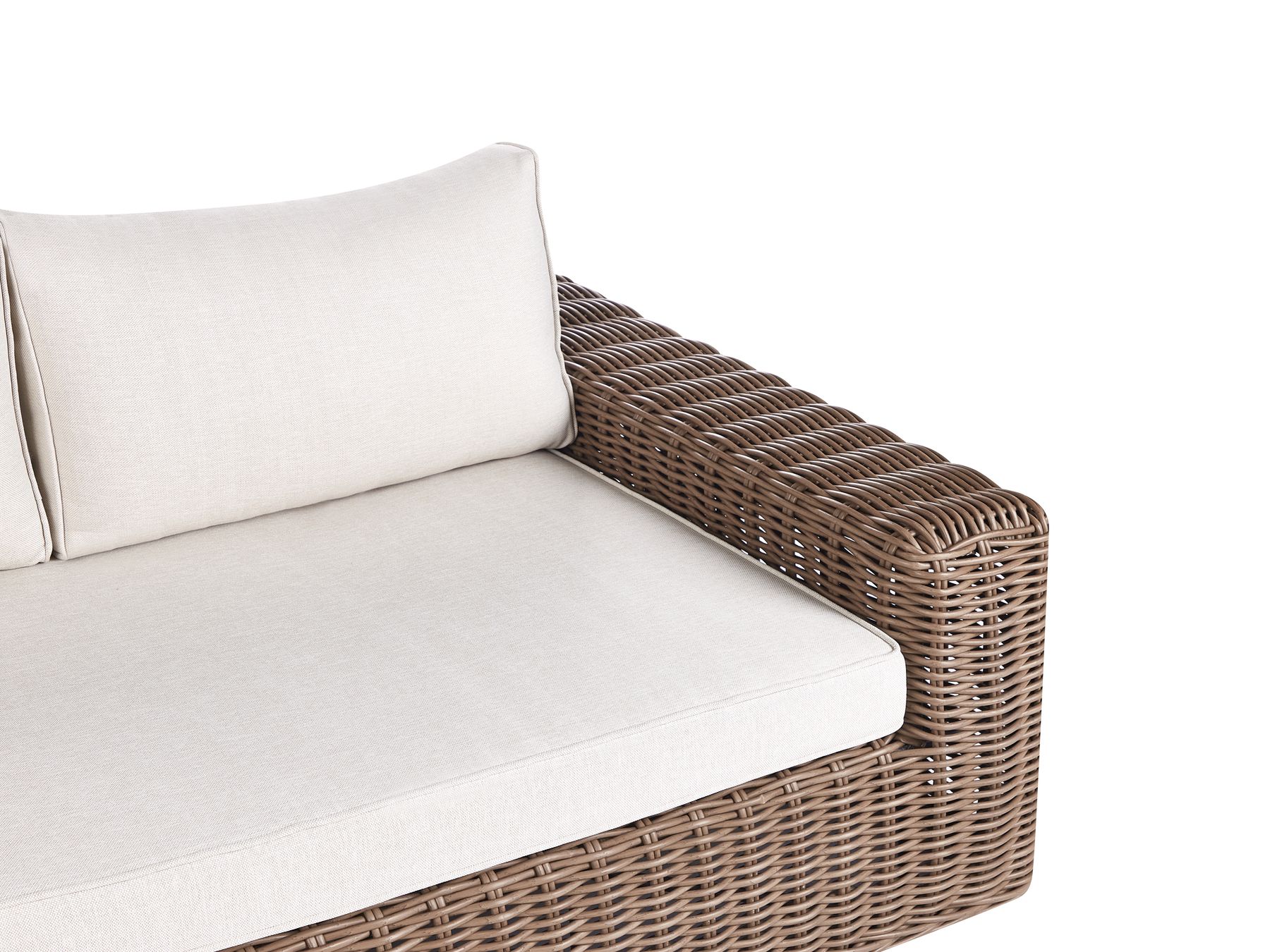 Garden Corner Sofa with Ottoman 6 Seater PALERMO Modular PE Rattan Brown
