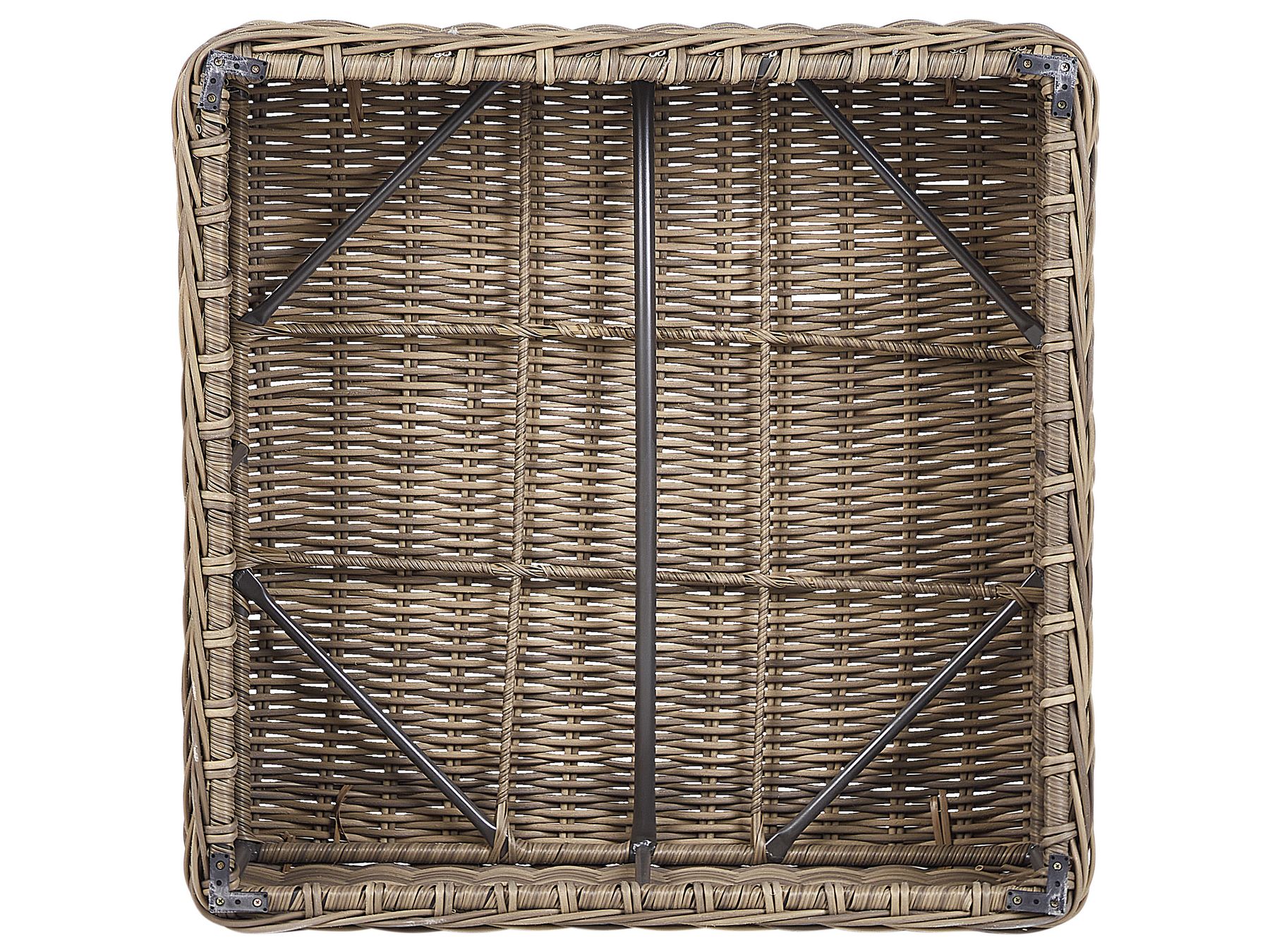Garden Corner Sofa with Ottoman 6 Seater PALERMO Modular PE Rattan Light Brown