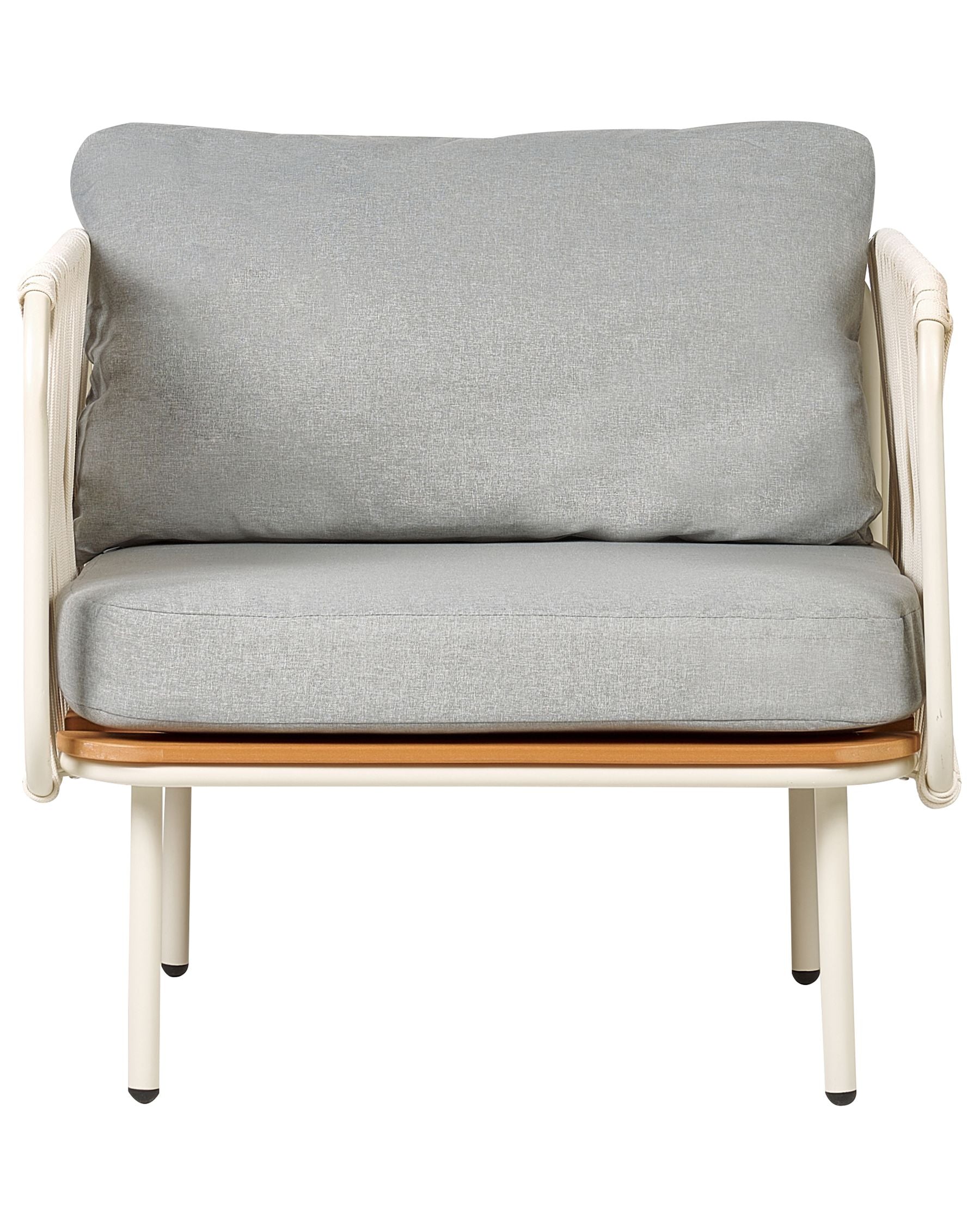 Garden Armchair with Ottoman SENISE Metal Grey