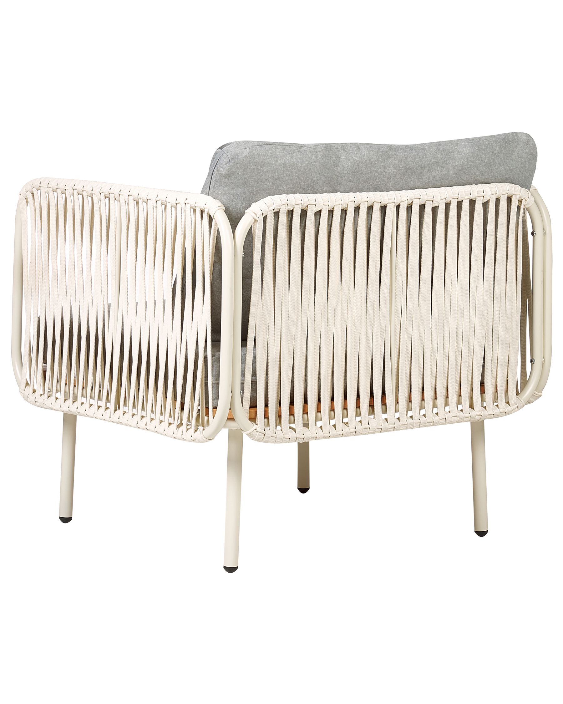 Garden Armchair with Ottoman SENISE Metal Grey