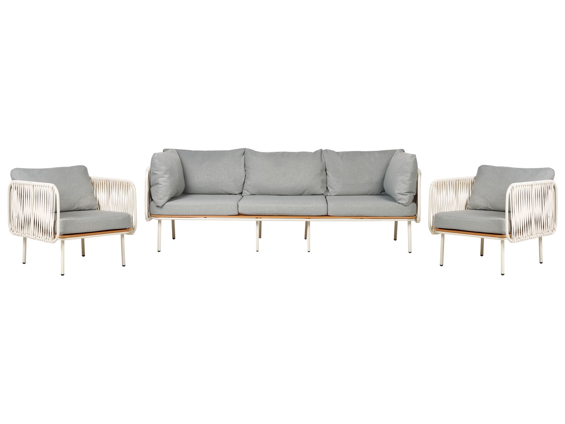 Garden Sofa Set 5 Seater SENISE Metal Grey