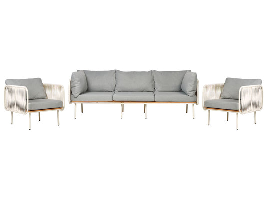 Garden Sofa Set 5 Seater SENISE Metal Grey