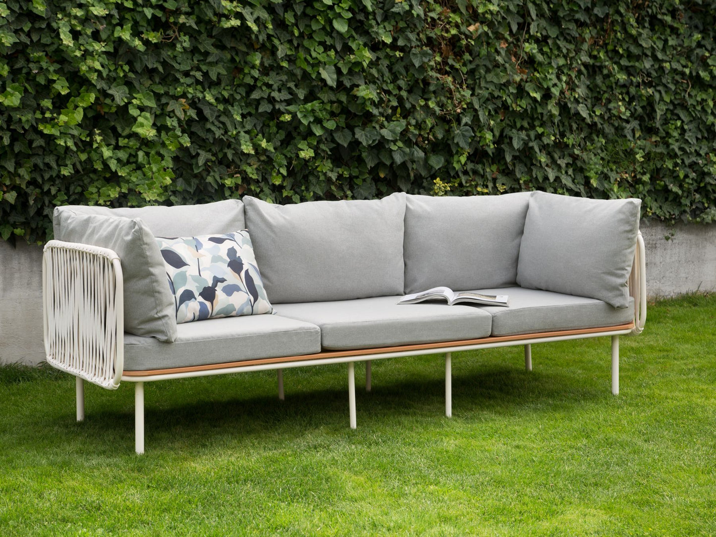 Garden Sofa Set 5 Seater SENISE Metal Grey