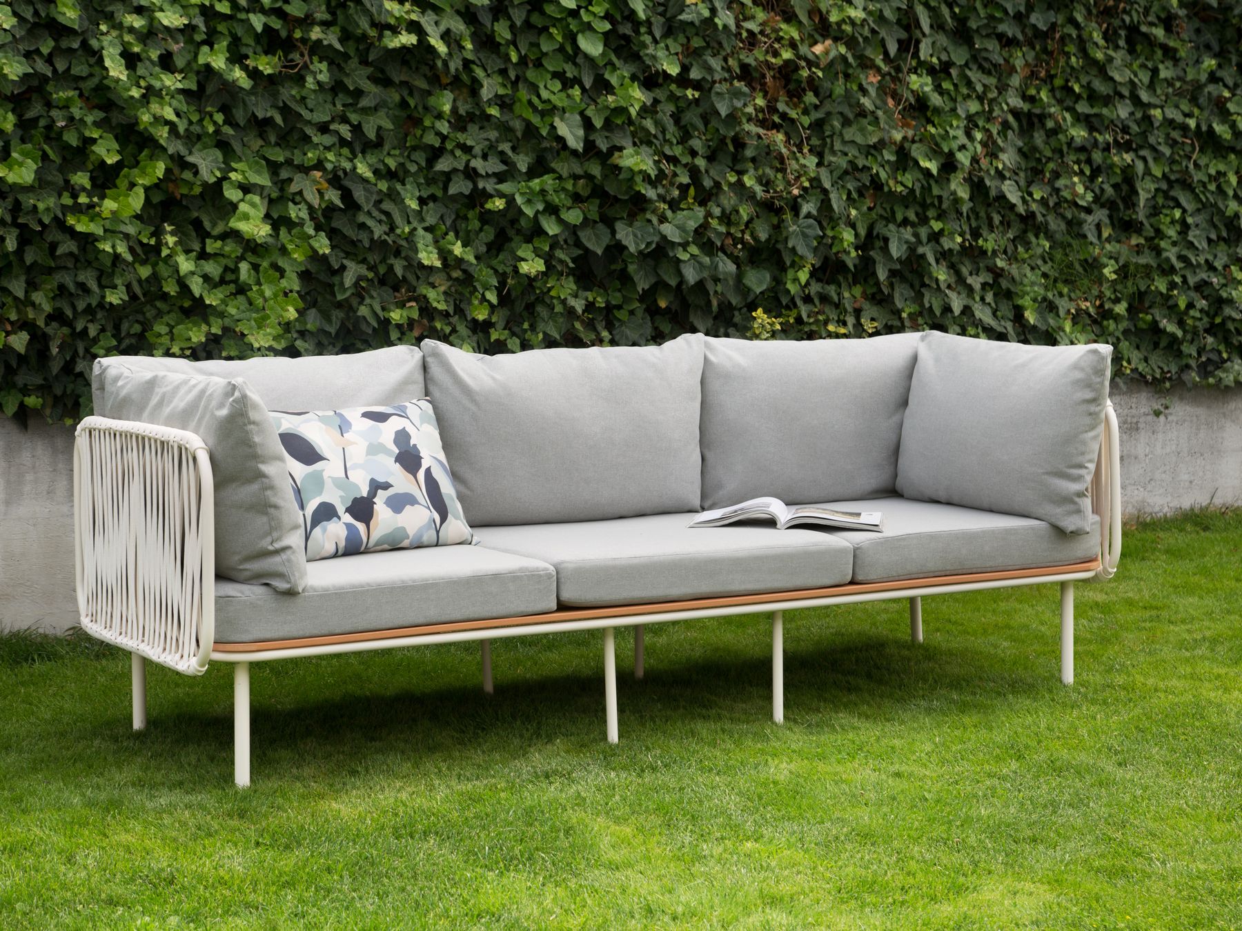 Garden Sofa Set 5 Seater SENISE Metal Grey