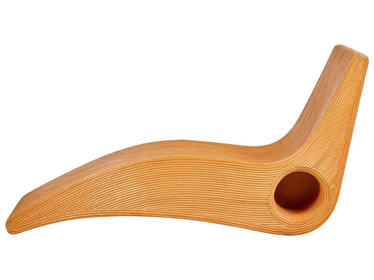 Rattan Sun Lounger Light Wood AIROLE