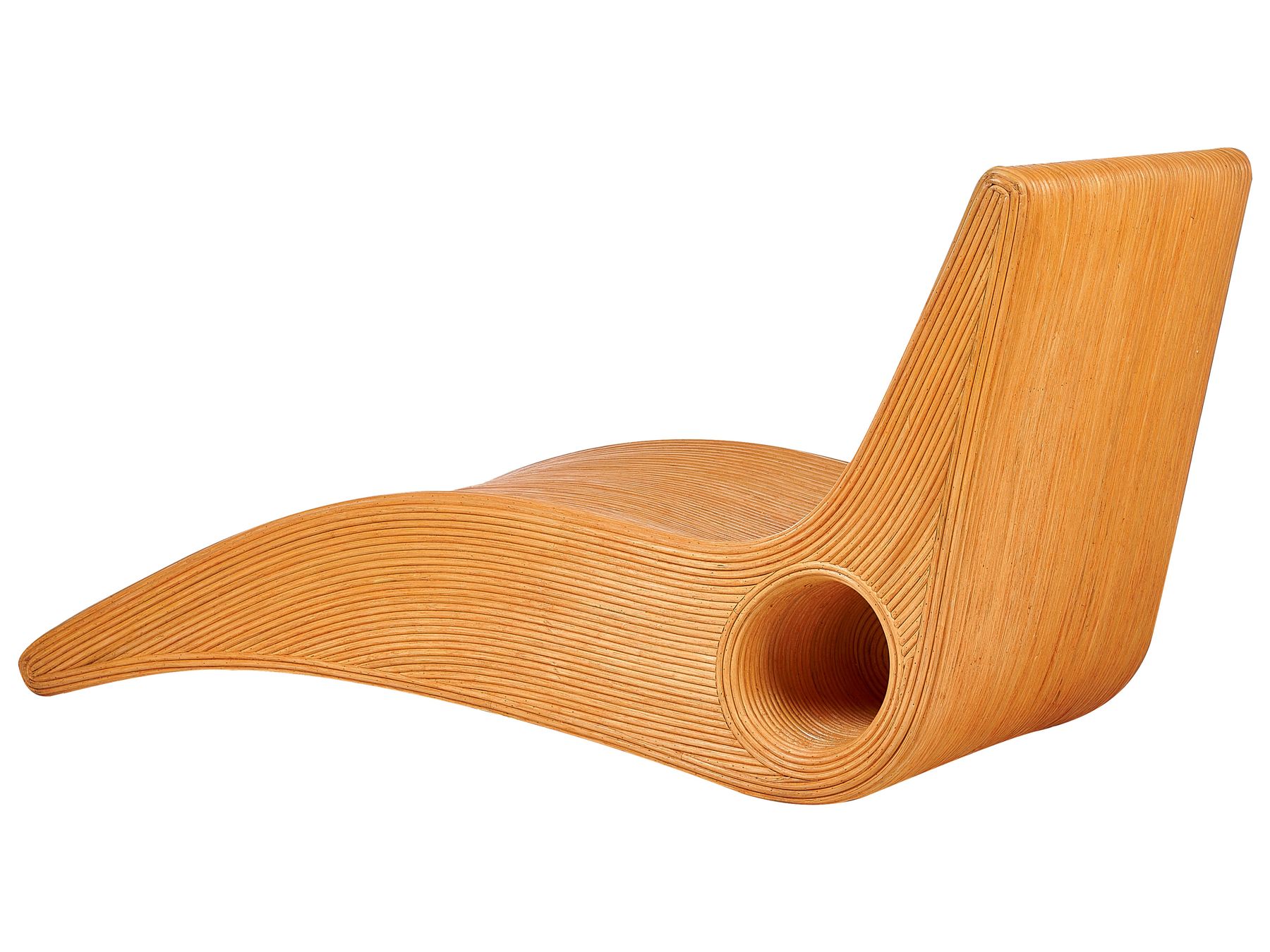 Rattan Sun Lounger Light Wood AIROLE