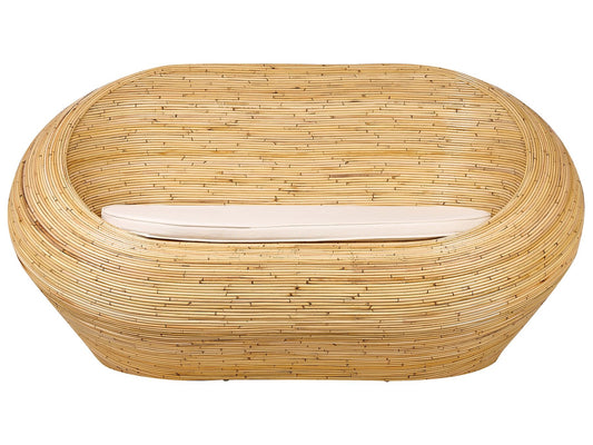 Garden Sofa 2 Seater MAIORI Rattan Natural