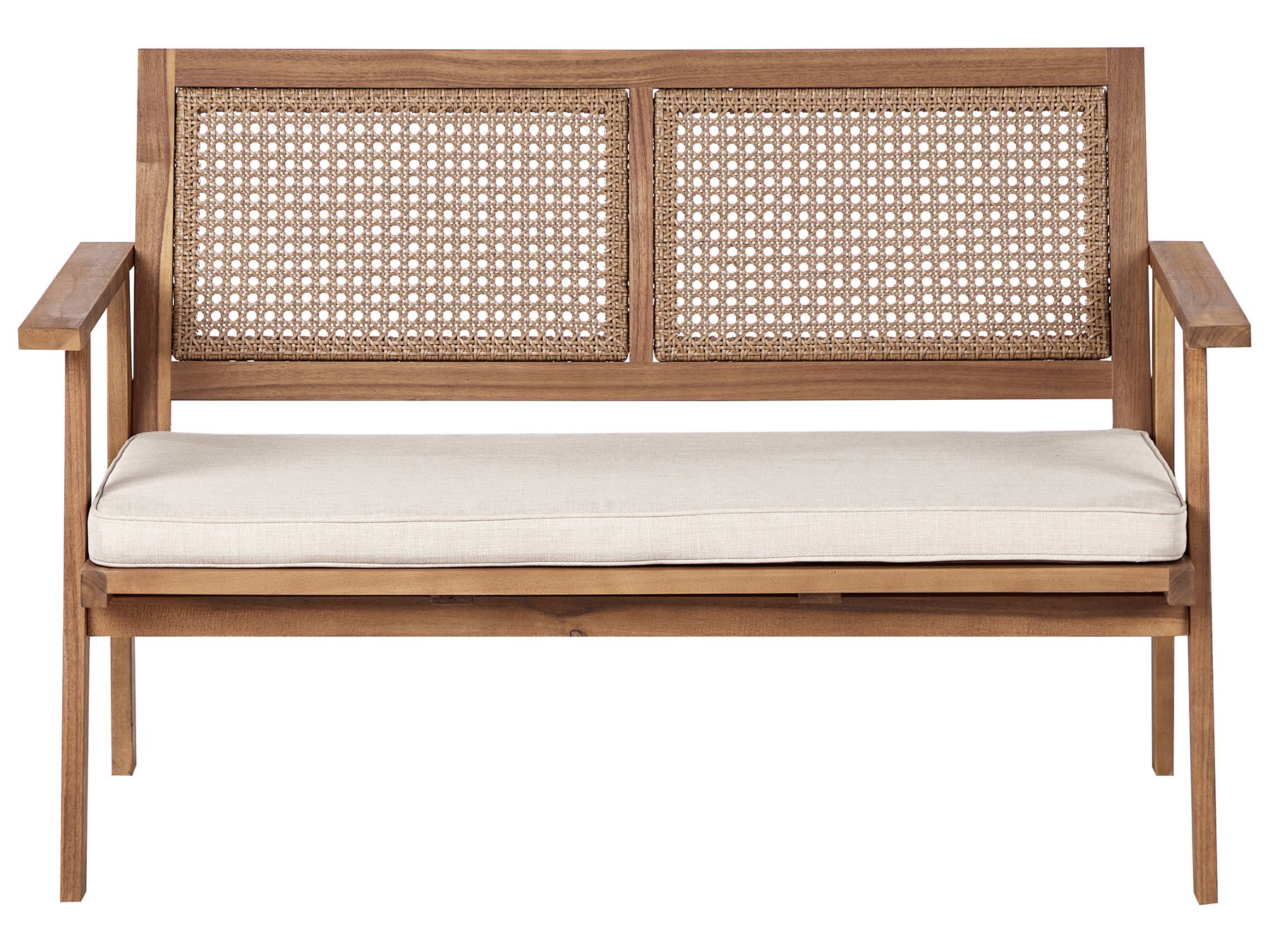 Garden Lounge Set with Table 4 Seater ARENELLA Certified Acacia Wood Light Beige