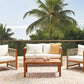 Garden Lounge Set with Table 4 Seater ANTRIA Acacia Wood Beige