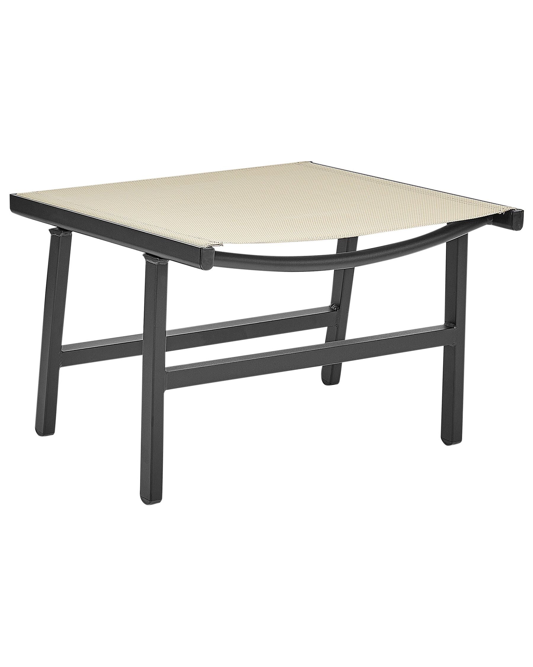 Garden Chair MARCEDDI with Footstool Metal Beige