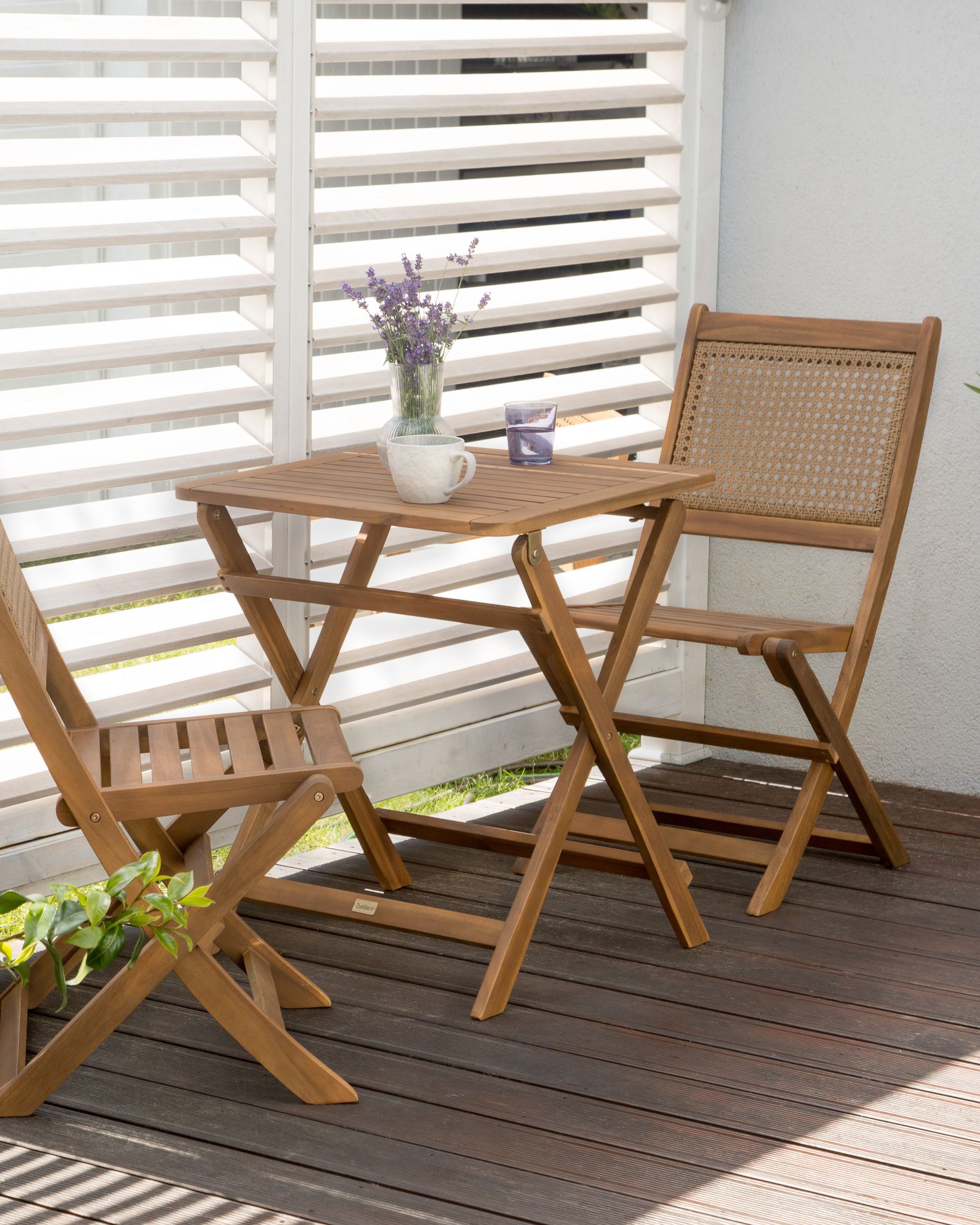 Set of 2 Garden Chairs PARAGGI Certified Acacia Wood Dark Brown