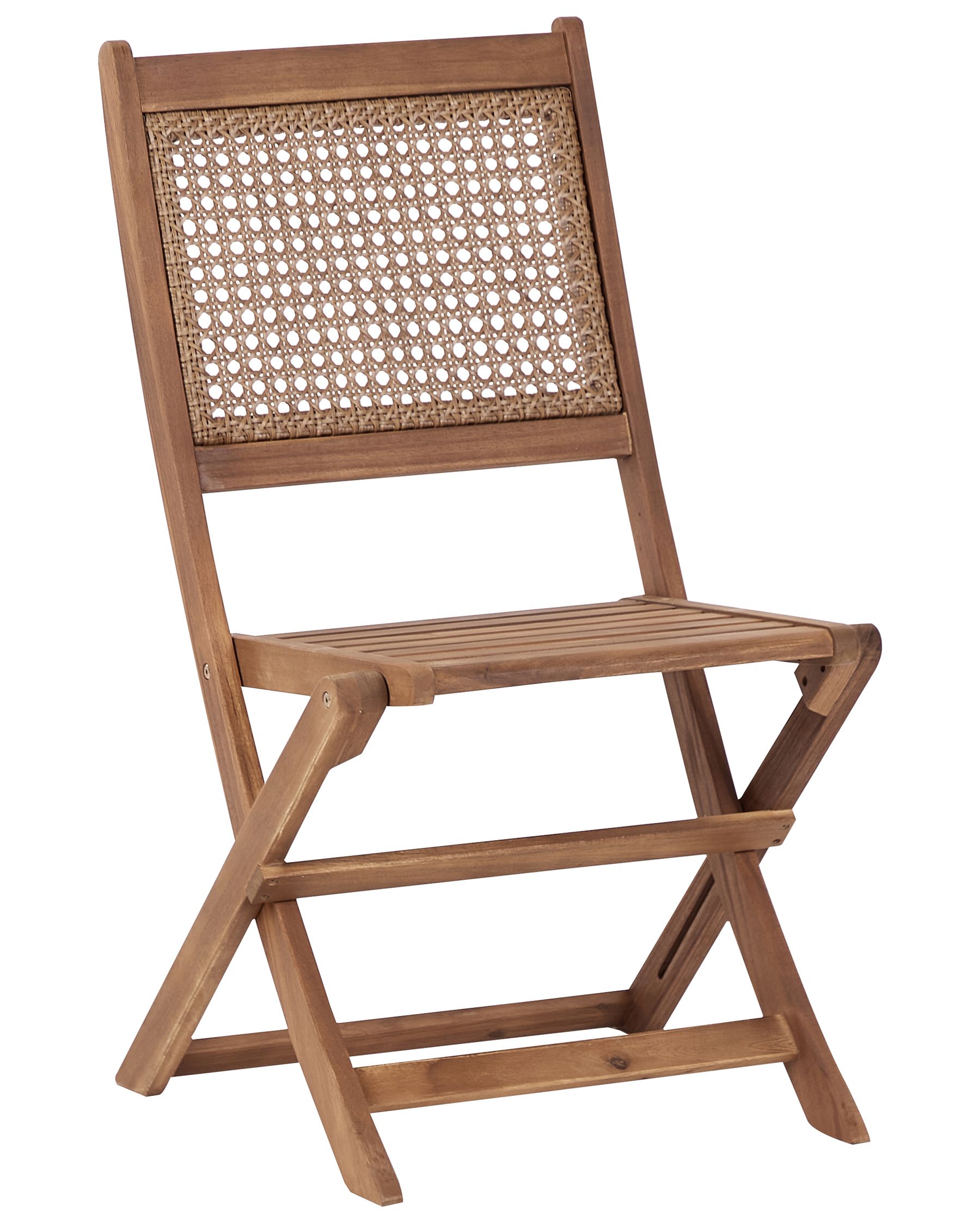 Set of 2 Garden Chairs PARAGGI Certified Acacia Wood Dark Brown
