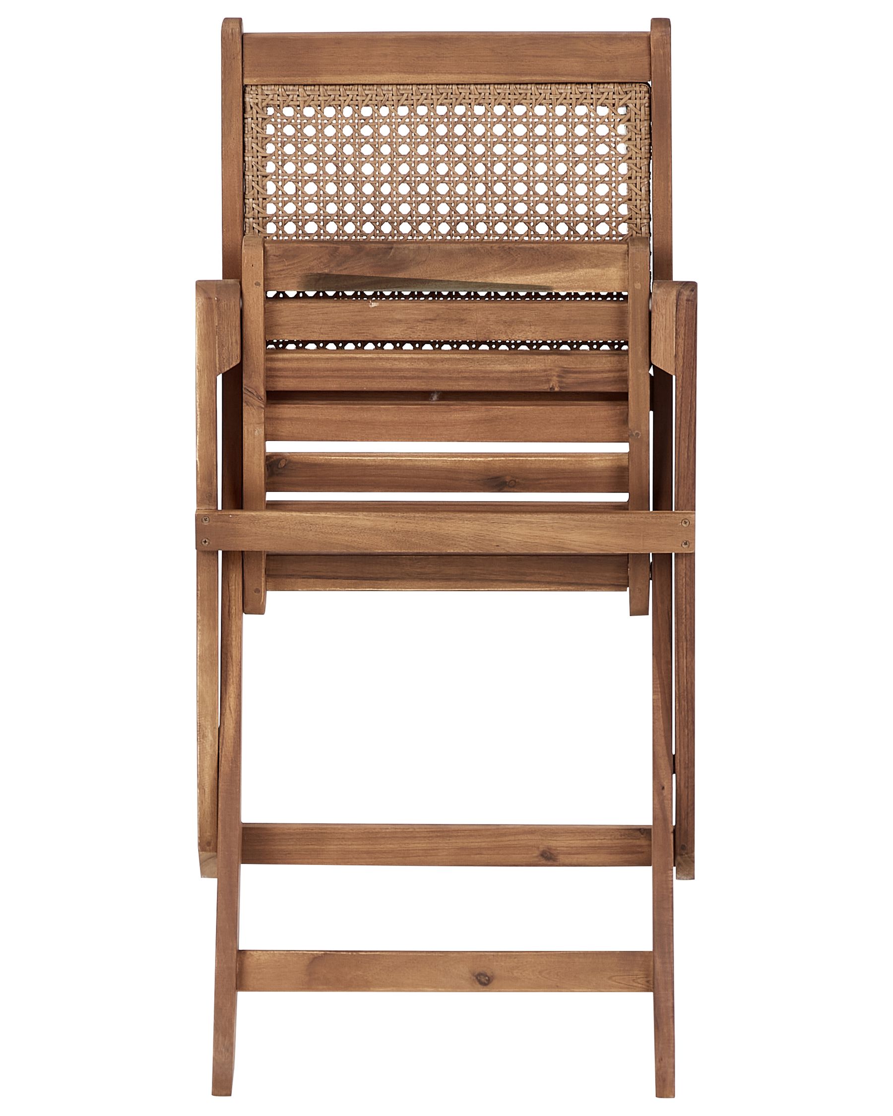 Set of 2 Garden Chairs PARAGGI Certified Acacia Wood Dark Brown