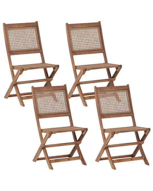 Set of 4 Garden Chairs PARAGGI Dark Brown